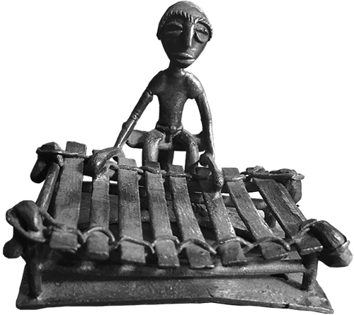Older African Man Playing a Xylophone